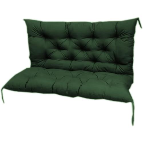 Dark Green Bench Cushion for Outdoor Furniture, Non-Slip Seat Cushion with Backrest, Replacement 2-3 Seater Garden Swing Seat Pad Recliner Bench Pads for Sofa Patio
