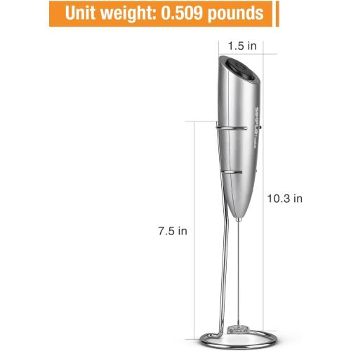 SIMPLETaste Milk Frother Handheld Battery Operated Electric Foam Maker, Drink Mixer with Stainless Steel Whisk and Stand for Cappuccino, Bulletproof Coffee, Latte