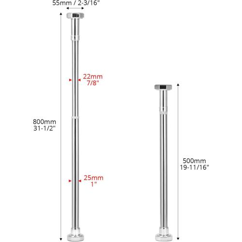 QWORK Undermount Sink Brackets, 2 Pack Adjustable Stainless Steel Undermount Sink Support Legs (19.7-31.5), for Kitchen Sink