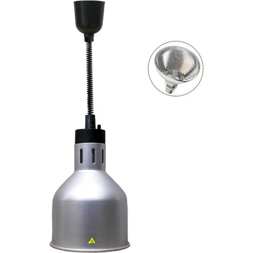 Hanging Food Heat Lamp Retractable Food Warmer Ceiling Mount Heating Lamp For Hot Food(Silver)
