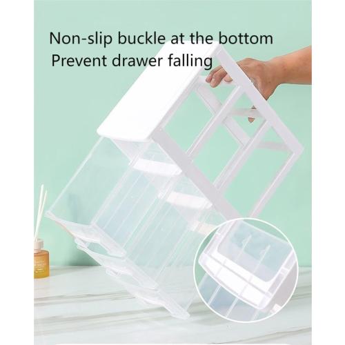 Gonice Small 3 Drawer Storage Organizer, White Plastic Drawer Storage, Small Desktop Organizer for Home, Office