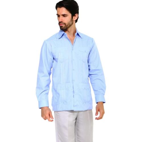 Mojito Collection Men's 2XL Guayabera Shirt Premium 100% Linen Long Sleeve