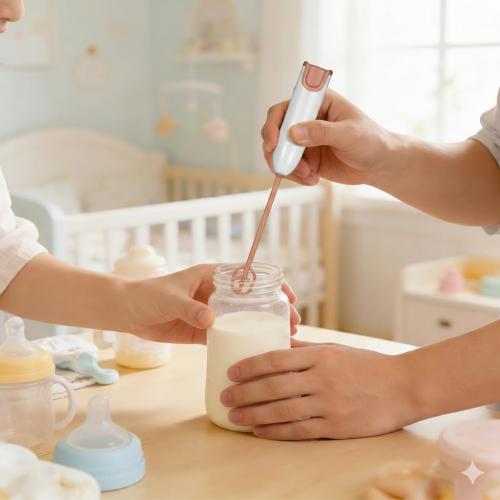 Handheld Electric Baby Formula Mixer with 2 Stirring Sticks, Portable Small Drink Milk Powder Mixer for Bottle Protein Powder Coffee Travel Office Home Stirrer Supply