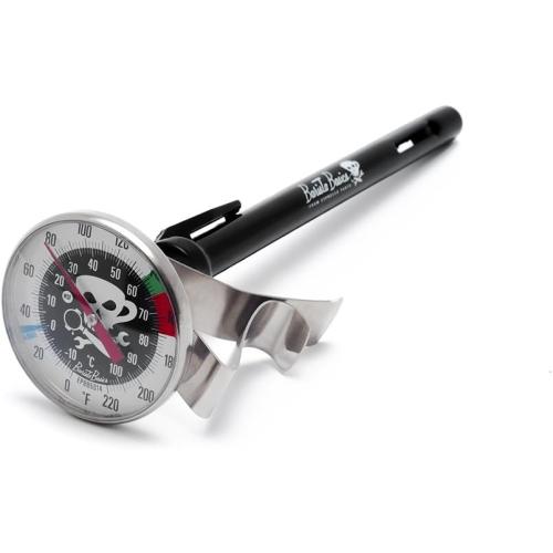 Barista Basics 7 Adjustable Milk Frothing Thermometer for Perfect Espresso, Latte, Coffee - NSF Approved, 0-220°F Range