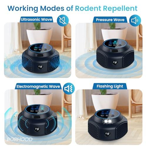 Ultrasonic Pest Repellent Plug-in, Electronic Mouse Traps & Insect Repellent, Pest Control for Rodent, Roach, Ant, Squirrel, Spider, Bugs, Mouse, Rat, Bat for Home, Office, Warehouse Black 2 Pack