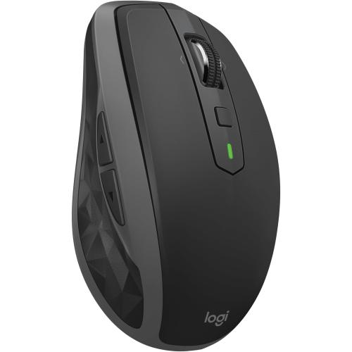 Logitech MX Anywhere 2S Bluetooth Edition Compact Wireless Mouse, No USB Receiver - Use On Any Surface, Hyper-Fast Scrolling, Rechargeable, Control Up to 3 Apple Mac and Windows Computers and Laptops