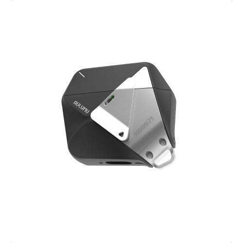 Aulumu A29 Geometric AirPods 4 Case with Lock | Protective Cover with Nylon Buckle | Alloy Armour | Compatible with Apple AirPods 4th (2024) - Black