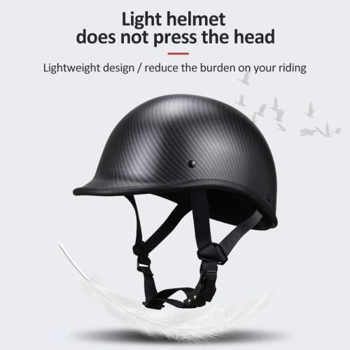 German Style Motorcycle Half Helmet with Mask Goggles, DOT Approved Ultra-Thin Comfortable Novelty Beanie Skull Cap Small Helmet with Quick Buckle, Summer Open Face Helmet for Men Women