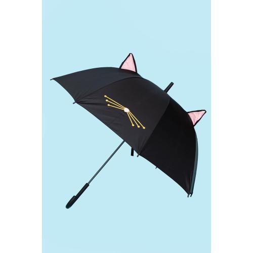 kate spade new york Large Lightweight Travel Umbrella, Black Cat