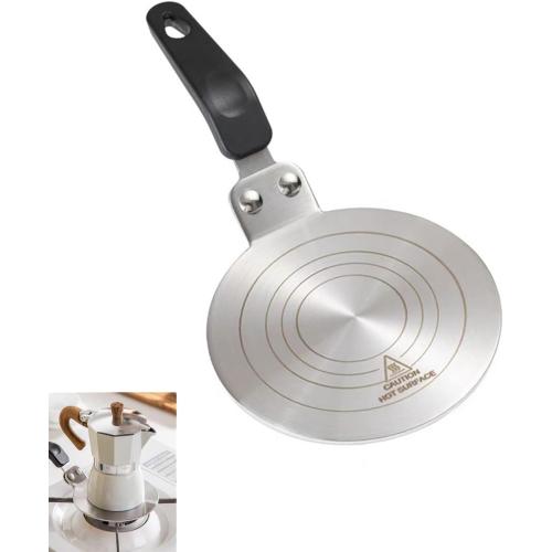 Heat Diffuser Plate,13cm Stainless Steel Gas Stove Diffuser Plate, Cooktop Heat Diffuser Cooking Induction Adapter for Moka Pot, Coffee Cookware (5 inch)