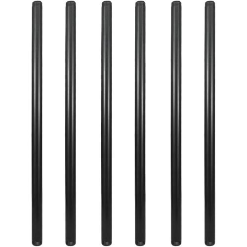 GeilSpace 6 Pack 1/2 × 24 Pre-Cut Black Metal Pipe, Industrial Steel Fits Standard Half Inch Black Threaded Pipes and Fittings - Vintage DIY Industrial Shelving (1/2 × 24)