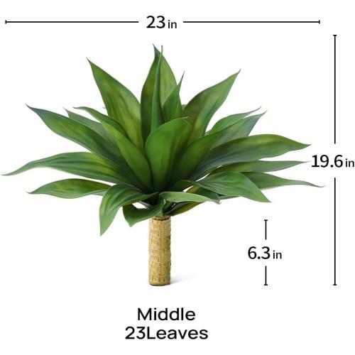 VeriNatural Artificial Agave Plant,Faux Plants Outdoor Decor,UV Resistant Large Potted Greenery,Realistic Plastic Succulents for Patio Porch Entryways Office Garden,1 Pack