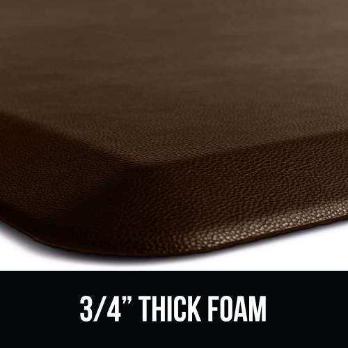 GORILLA GRIP Comfortable Cushioned Kitchen Mats for Floor, 3/4 Inch Thick Ergonomic Standing Desk Anti Fatigue Mat, Waterproof and Stain Resistant Pebbled Top, Supportive Padded Foam Rug, 58x20, Brown