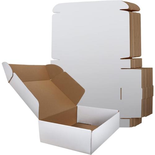 RLAVBL 12x9x3 Inches Shipping Boxes Set of 20, White Corrugated Cardboard Box, Mailer Boxes for Packing Small Business