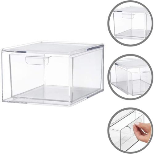 Alipis Drawer Storage Organizer Stackable Storage Drawers for Desktop Laundry‼️item dimensions vary 1 big and 1 small container great for laundry area or office (light scratches on outer edges‼️
