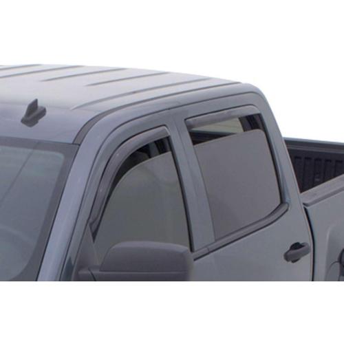 Auto Ventshade [AVS] In-Channel Rain Guards For 2014-2018 Chevrolet Silverado, GMC Sierra 1500 / 15-19 Silverado, Sierra 2500HD/3500HD DBL/EXT CAB ONLY | Window Vent Visors, 4 pcs. - Smoke | 194528