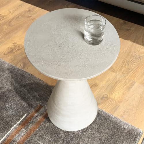 Small Drink Table, Round Martini Table, Drum End Table Side Table, Metal Accent Table,for Small Space Living Room, Bedroom, Dirt
