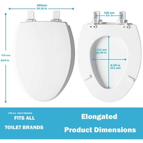 K-4636-RL-0 Elongated Toilet Seat Replacement for kohler 4636-RL-0 Elongated Bowl Toilet Seat Slow-Close, Soft Close toilet Seat and Lid, White