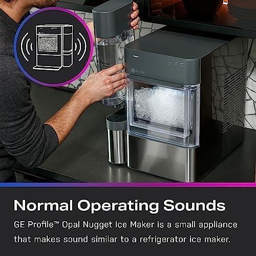 Profile GE Profile Opal 2.0 XL with 1 Gallon Tank, Chewable Crunchable Countertop Nugget Ice Maker, Scoop Included, 38 lbs in 24 Hours, Pellet Ice Machine with WiFi & Smart Connected, Black Stainless