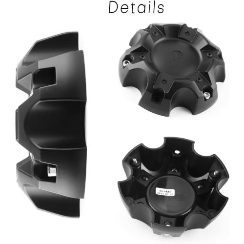 5.55in Wheel Center Caps for Ballistic Center Hubcaps, 4 Pack Black Center Cover Replacement, 6 lugs