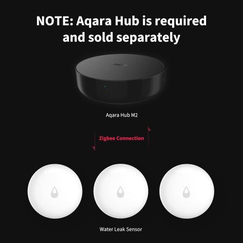 Aqara Water Leak Sensor 3 Pack, Zigbee Wireless Water Leak Detector for Alarm System and Smart Home Automation, Requires AQARA HUB, App Notifications, for Kitchen, Bathroom, Basement, Works with IFTTT