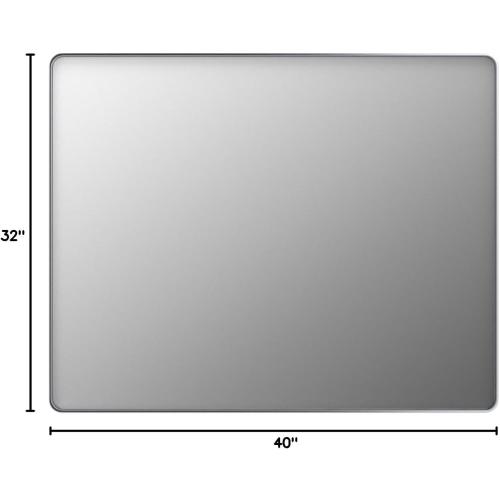 LOAAO 40X32 Inch Brushed Nickel Bathroom Mirror, Rounded Rectangle Silver Metal Frame Mirror, Brushed Nickel, Anti-Rust, Shatter Proof, Hangs Horizontally or Vertically
