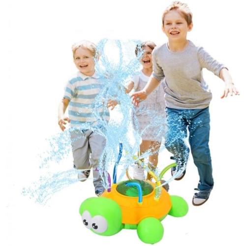Green 460620 Mc Fizz Water Sprinkler Turtle - Rotates Hoses, Disc Rotates and Sprays Water, Connection to Standard Hose System, Green