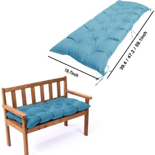 Srutirbo Indoor Outdoor Bench Cushion, Waterproof Swing Cushion Seat Chair Replacement Pads Pillow for Lounger Garden Furniture Patio Metal Wooden (Blue, 47 * 20inch)