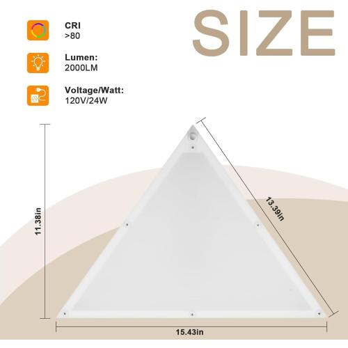 Upgraded Corner Light with Remote, Stepless Dimmable LED Corner Lights for Living Room, 3000K/4000K/6000K Plug in Ceiling Lights with Switch, Overhead Light for Bedroom, Living Room,24W