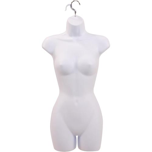 SSWBasics Female Mannequin Torso - Fits Women’s Sizes 5-10 - Molded, Shatterproof & White