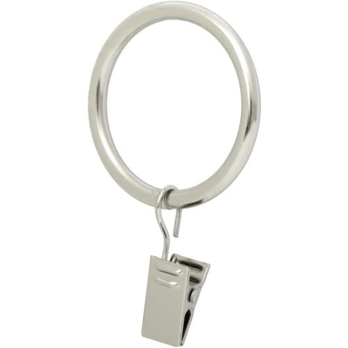 Pack of 21.  ..Ivilon Drapery Curtain Clip Rings - Clips Ring for Curtain Panels 1.7,  Brushed Nickel