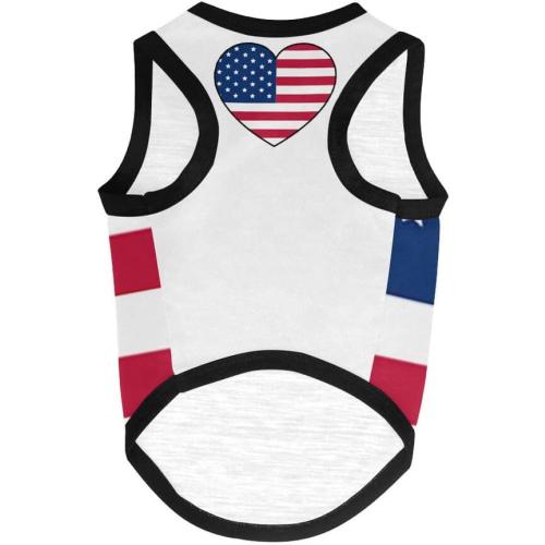 4th of July Vest for Dog American Flag Clothes Small Large Dog Apparel Pet Supplies Shirts (Small, DLR02)