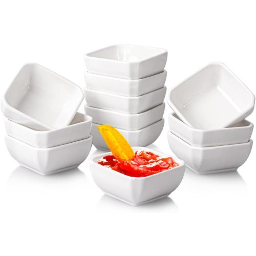 20 Pack Ceramic Dipping Bowls, 3 Oz Soy Sauce Dish, Small Dip Bowls Set for Sauce, Side Dish, Condiments, Sushi, Ramekins Oven Safe