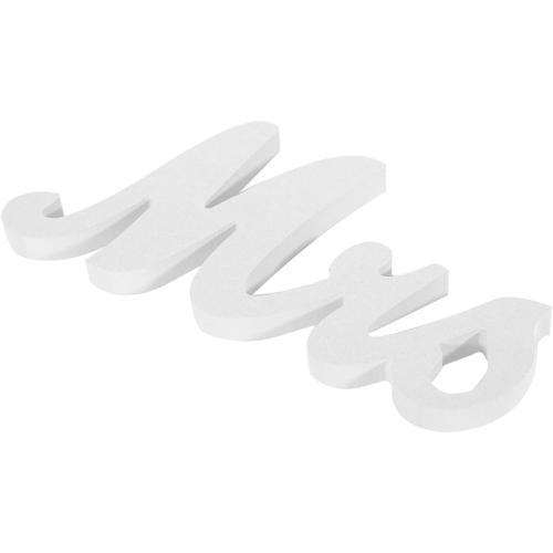 Adeeing Mr and Mrs Signs Wedding Sweetheart Table Decorations, Wooden Freestanding Letters for Photo Props, Rustic Anniversary Wedding Shower Gift (White)