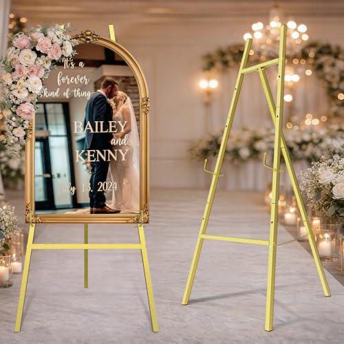 Gold Easel Stand for Sign, 47 Heavy Duty Metal Display Easel