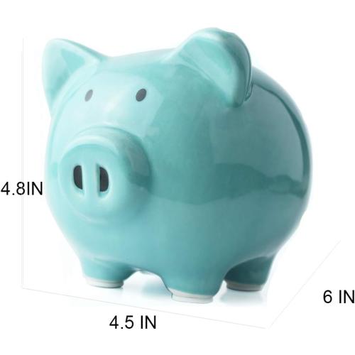 Blue Piggy Banks, Piggy Bank for Girls Boys Kids A New for White Piggy Bank for Boys,Girls,Kids,Adult Coin Bank