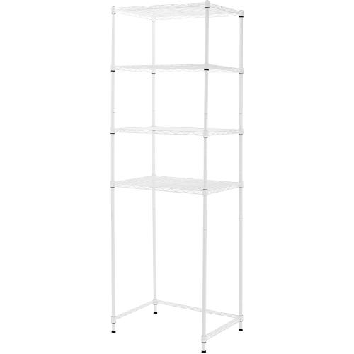 Zvyteay 4 Tier Mini Fridge Shelf Adjustable Height Storage Shelf Metal Storage Rack Mini Fridge and Microwave Stand for Dorm, Kitchen, Office, White