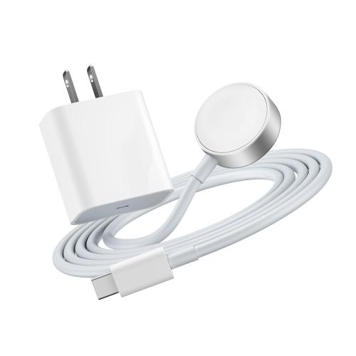 Vertebraid Fast Charging USB C Watch Charger Cord Compatible for Apple Watch, Magnetic Charging Cable Compatible for Series 11/10/9/8/7/Ultra/Ultra2/SE3/SE2/6/5/4/3/2/1/SE1, Type C Cord, 4.9ft