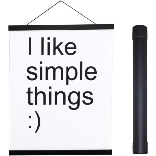 Artmag Magnetic Poster Hanger Frame, 24x36 24x32 24x18 Light Wood Wooden Magnet Canvas Artwork Print Poster Hangers Frames Hanging Kit (Black, 24)