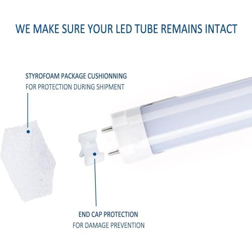 LED Light Bulbs Fluorescent T8 Replacement Tube 4ft Bulb T12 Ballast Bypass Lights 3000K Warm White Milky Cover 4-Pack