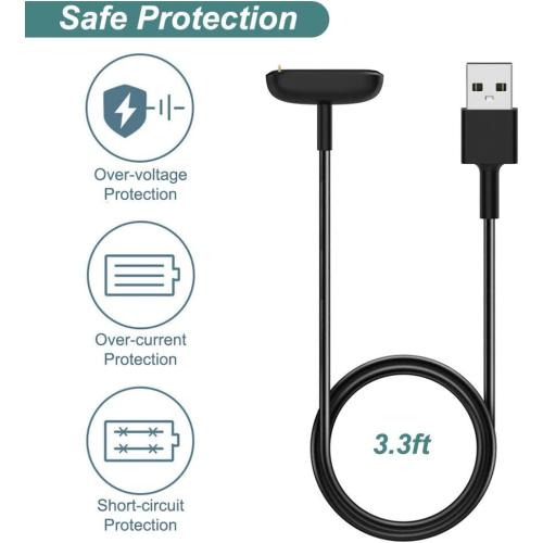 Charger for Fitbit Charge 5 / Charge 6 / Luxe, Replacement Charging Cable Cord Accessories for Fitbit Bands (2-Pack, 3.3ft/1m)