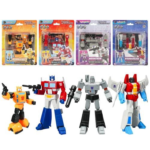 YOLOPARK Transformers Toys 4-Pack G1 Optimus Prime,Megatron,Bumblebee,Starscream Action Figures,BMK Series Transformer Toys for Kids,No Converting