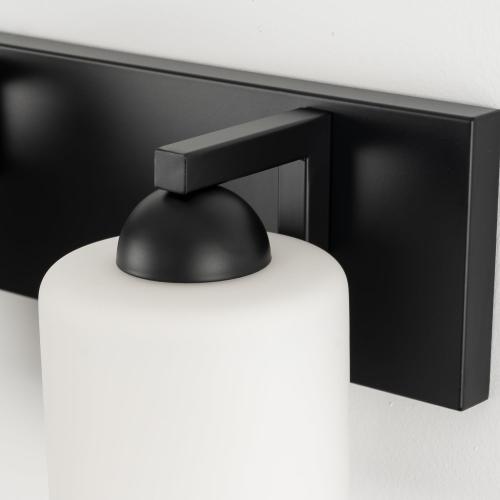 mirrea 2-Light Black Bathroom Vanity Light with White Glass Shades | Over Mirror,Wall Sconce,ETL listed,Bathroom Lighting Fixtures,Elegant Design,Milk White Glass Shade,Easy Installation