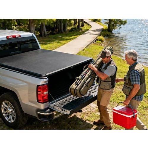 Hard Tri Fold Truck Bed Tonneau Cover for 2022 2023 2024 2025 Ford Maverick 4.6FT(54.4) Bed,No Drilling,All Weather Protection,Anti-Theft Security 2025 Ford Maverick Tonneau Cover