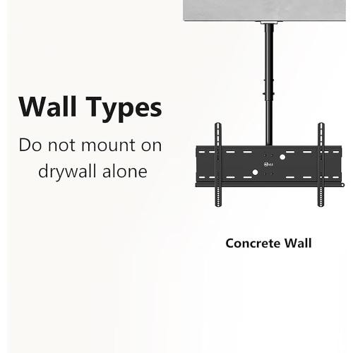 WALI Ceiling TV Mount for 42-90 inch, Hanging Adjustable TV Ceiling Mount Bracket Fits Most LED, LCD, OLED 4K TVs, Holds up to 220lbs, Max Mounting Holes 800x400mm (CM4290), Black