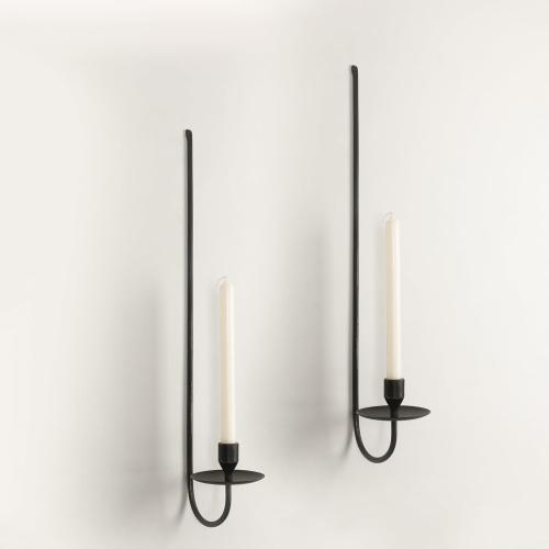 24.8 Iron Metal Wall Candle Sconce Holder, Set of 2 Wall Mount Candle Holders Modern Wall Candle Sconces Hanging for Living Room Farmhouse Fireplace Wedding