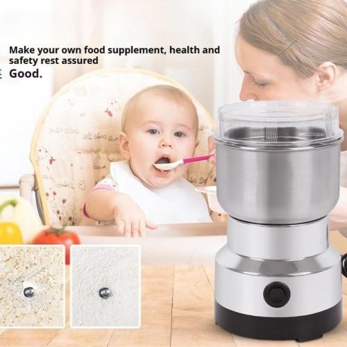 300g Grain Mill Grinder, 304 Stainless Steel Grain Mill High Speed Commercial Spice Grinder, Ultrafine Grain Household Flour Mill, Kitchen