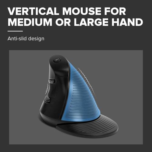 DeLUX Wired Vertical Ergonomic Mouse, with 6 Programmable Buttons, 4200DPI, Removable Palm Rest, Reduces Wrist Pain and Carpal Tunnel for Medium Hands (M618XU-Black)