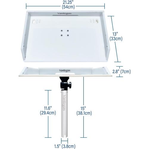 Size 21.25 x 13 Color White Vantegas Boat Cutting Board Bait Table Filet Board For Fish Cleaning Station White Fishing Fillet Table, In Single Rod Holder With Plier Storage and Knife Slot, Marine Accessories For Boats Grill
