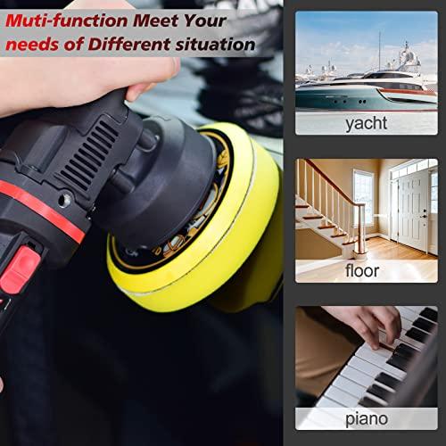 AOBEN Car Buffer Polisher,6 inch Dual Action Polisher,Random Buffer Polisher kit with 6 Variable Speed 1000-4500rpm,Detachable Handle,4 Buffing Pads for Car Detailing Polishing and Waxing
